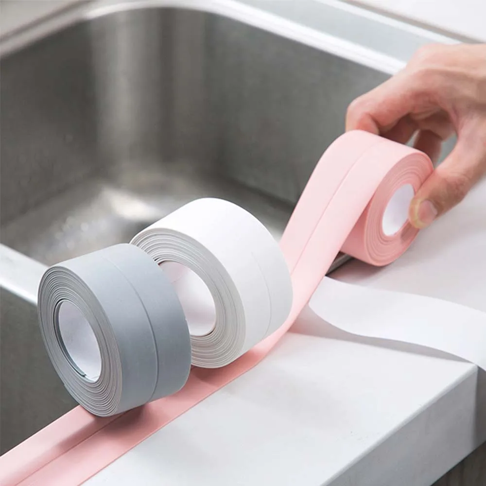 

Sealing Tape Sink Waterproof Shower Bathtub Caulk Strip Self Adhesive Waterproof Oil PVC Sticker For Bathroom Kitchen Accessorie