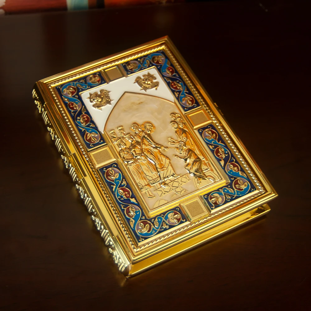 Ost orthodoxe heilige Schriften Gospel Buchcover für die Kirche mit hochwertiger Handarbeit und Vergoldung – Detail 3