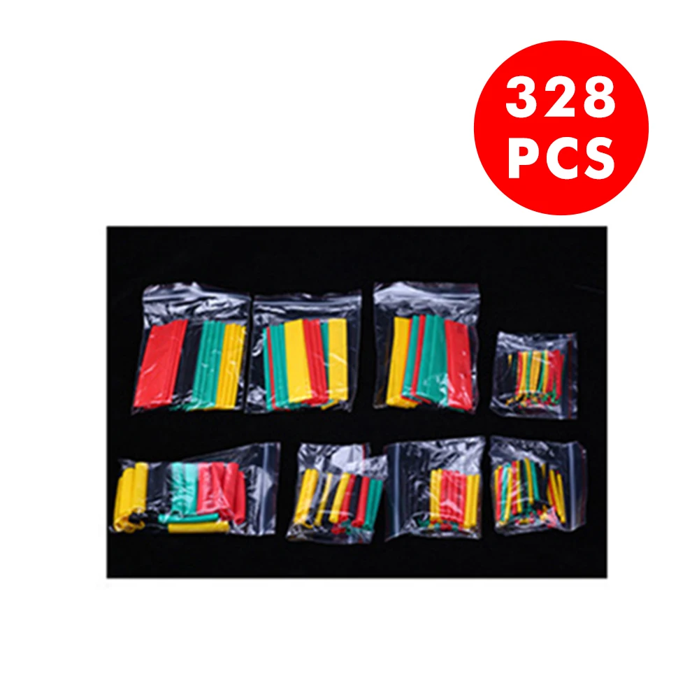 164pcs heat shrinkable tube polyolefin casing cable tube kit mixed color Car Electrical Cable Tube kits Heat Shrink Tube Tubing Wrap Sleeve Assorted Mixed Color