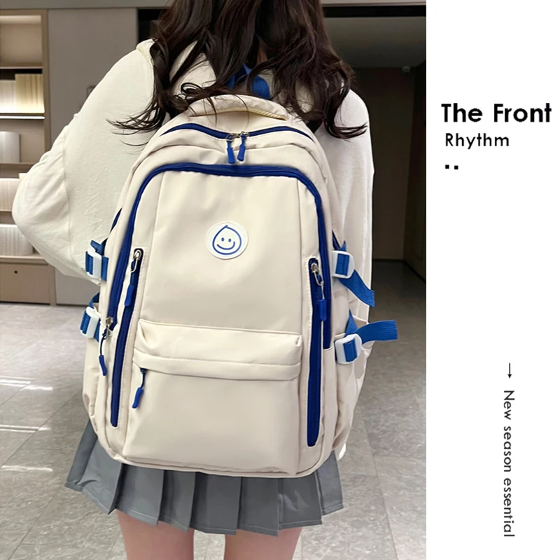 Women School Backpack for Student Nylon Simple Casual Travel Backpacks Ladies Fashion Back Pack Mochila Teen-agers Rucksack Sac