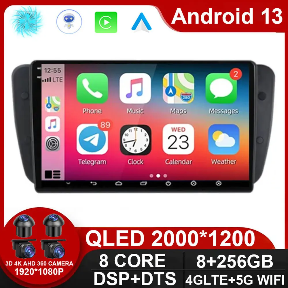 

Android 13 Car Radio For Seat Ibiza 6j 2009 2010 2012 2013 MK4 FR GPS Navigation 2 Din Screen Audio Multimedia WIFI 2Din Player
