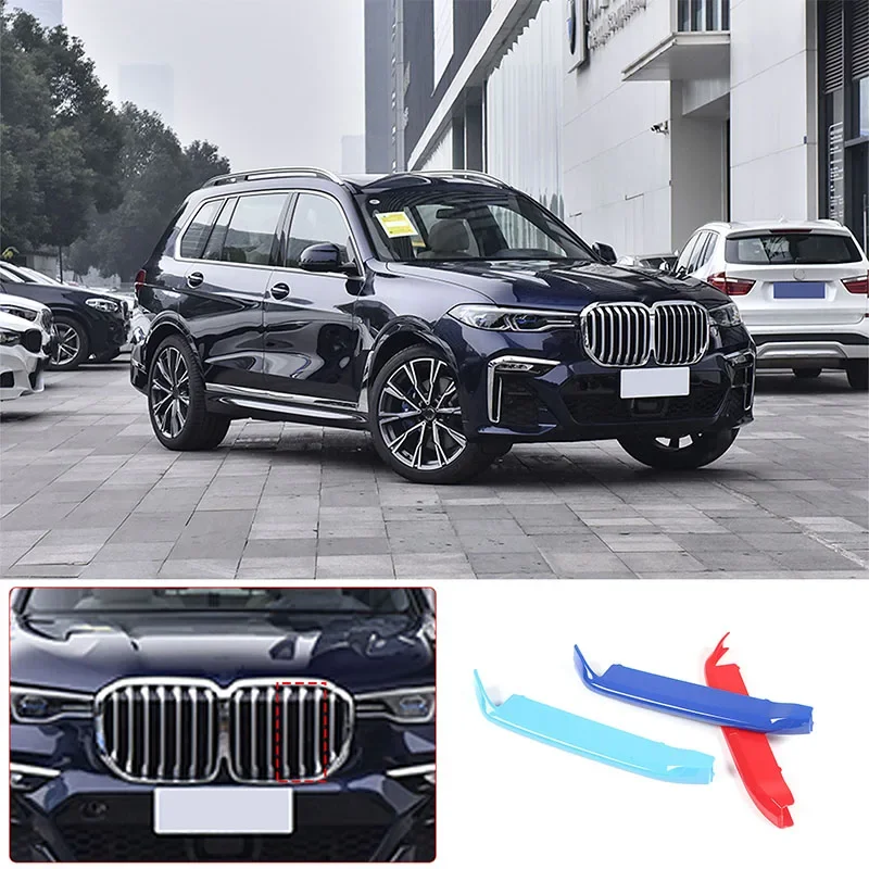 

3pcs ABS for BMW X7 G07 2019 2020 2021 2022 Car Racing Grille Strip Trim Clip M Power Performance Car-Styling Accessories