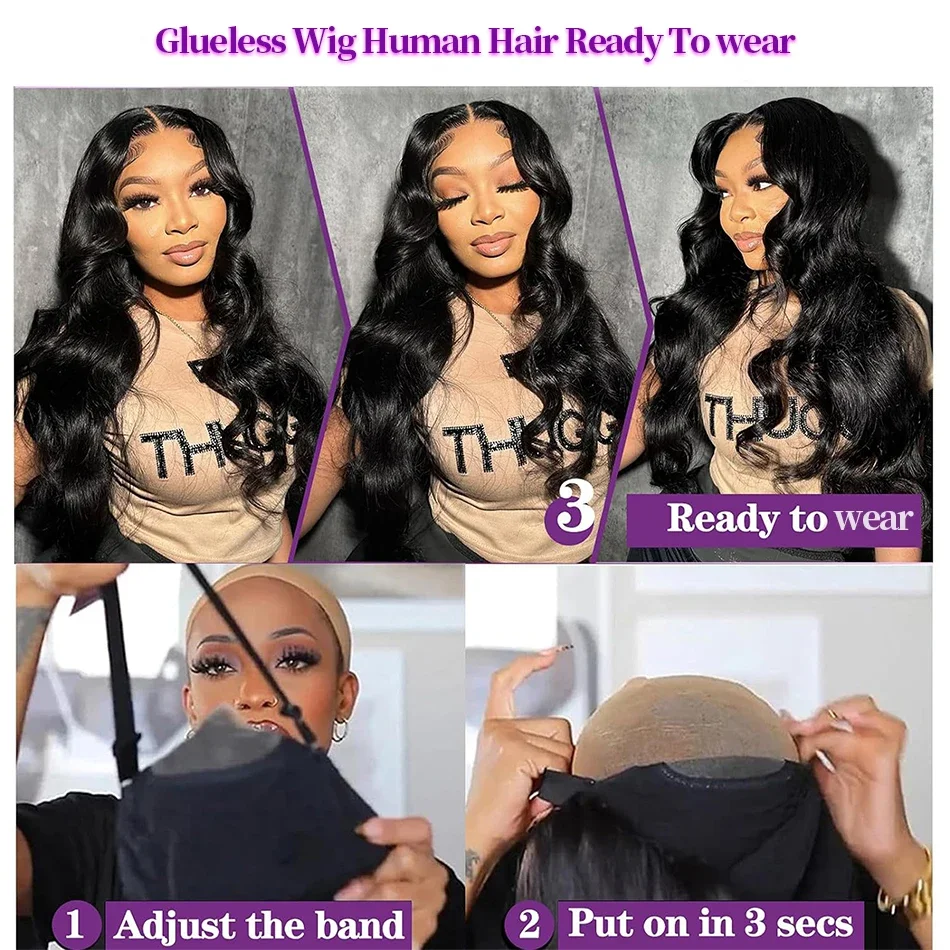 260% Density 13x6 Body Wave Lace Front Wigs Human Hair Pre Plucked 13x4 HD Transparent Lace Frontal Wigs Glueless Human Hair Wig 4