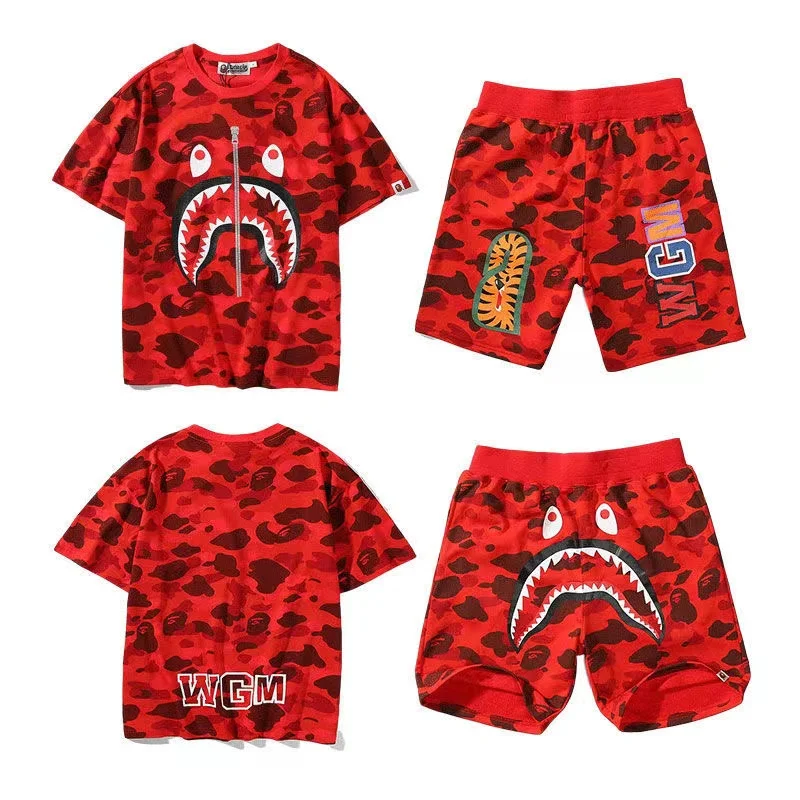 Bape short sleeve T-shirt suit for men 