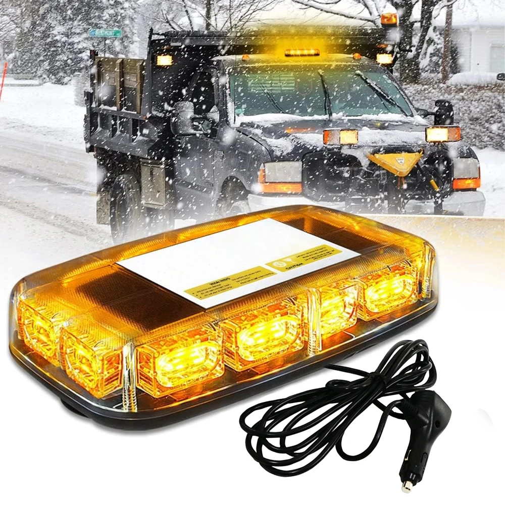 72 הוביל מגדלור תאורת גג אזהרה חירום אור strobe מהבהב 12v 24v מכונית משטרה משאית צהובה ענבר אדום כחול