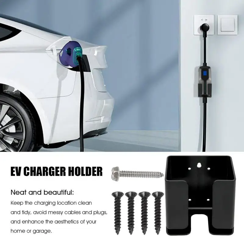 EV Charger Box Holder For Tesla BYD VW New Energy Electric Car Charger Plug Holster Electric Vehicle Charging Control Box Holder ev charging adapter