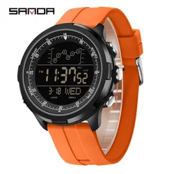 Luxury Men's Digital Sport Watch - Waterproof LED Military Style Stopwatch Gift (Orange)