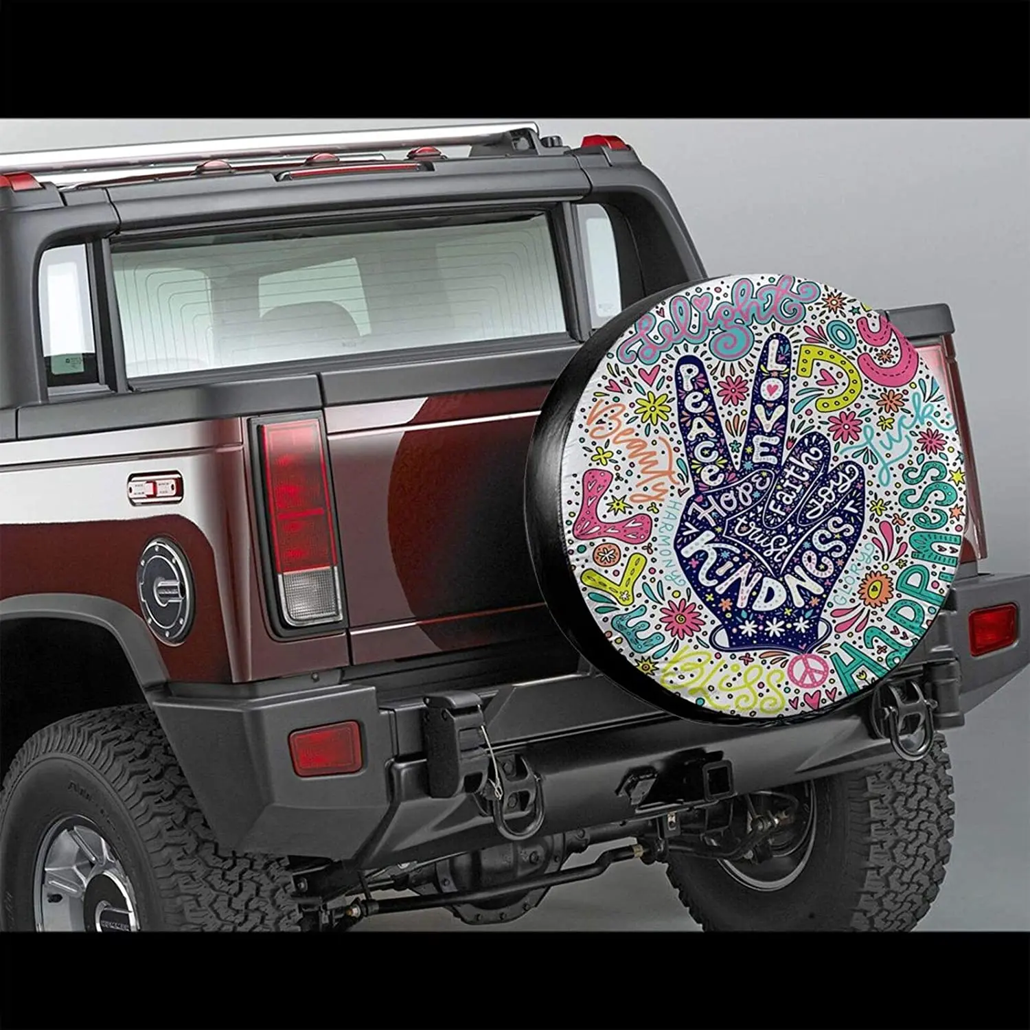 KiuLoam Floral Peace Sign Gesture Spare Tire Cover Polyester Universal  Sunscreen Waterproof Wheel Covers for Car Trailer RV SUV AliExpress