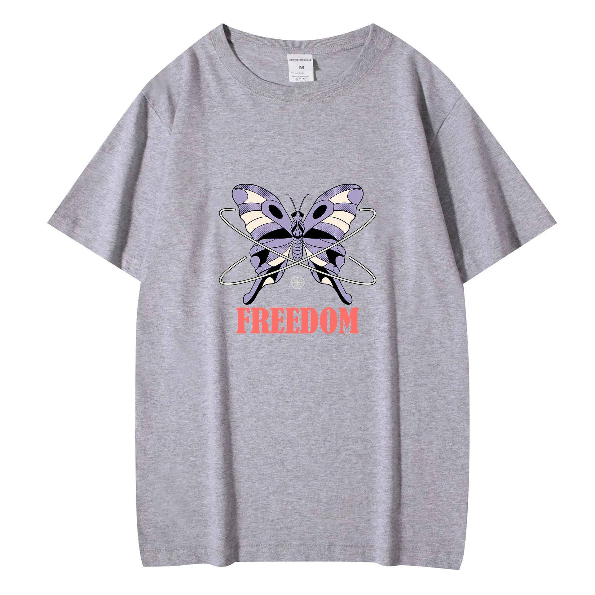 

Женская футболка с коротким рукавом STSVZORR, серая футболка с принтом бабочки в стиле Харадзюку на лето