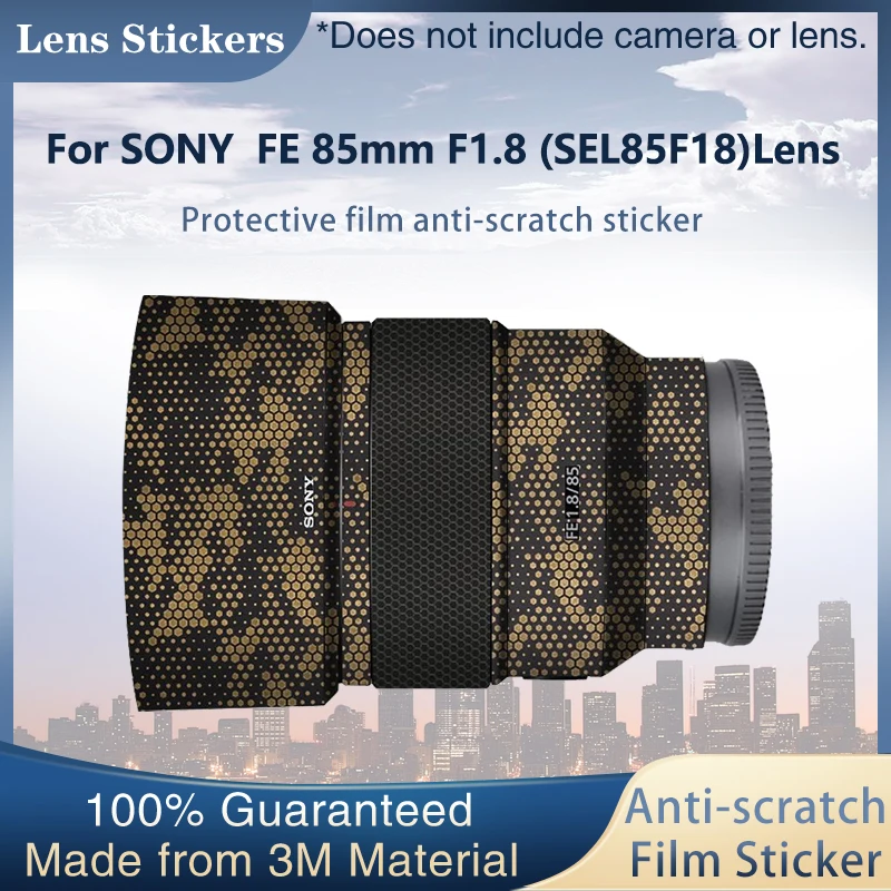 Sel85F18 Lente Autoadesivi Della Pelle Per Sony Fe 85 Millimetri F1.8 Fe85F1.8 85/1.8 Lente Della Pelle Della Decalcomania Wrap Film Protectoranti-Scr