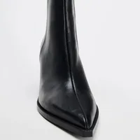 Chunky Heel Soft Leather Chelsea Boots Women Sexy Pointy Toe Side Zip Design Ankle Boots for Ladies Comfortable Women Shoes - Image 3