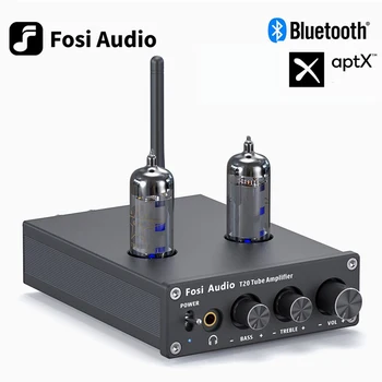 Fosi 오디오 블루투스 진공관 앰프 AptX HD 스테레오 파워 앰프 50W TPA3116D2 가정용 스피커 용 휴대용 헤드폰 앰프