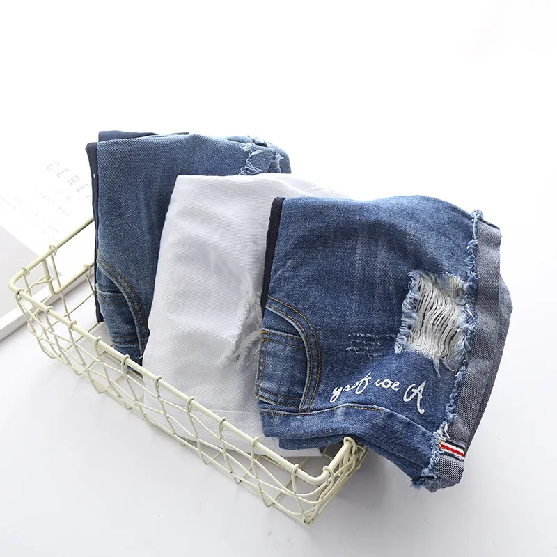Pregnant Women's Shorts Summer Wear Low-waisted Denim Shorts Summer Wear Spring Loose Pants For Pregnant Women Clothes maternity shorts