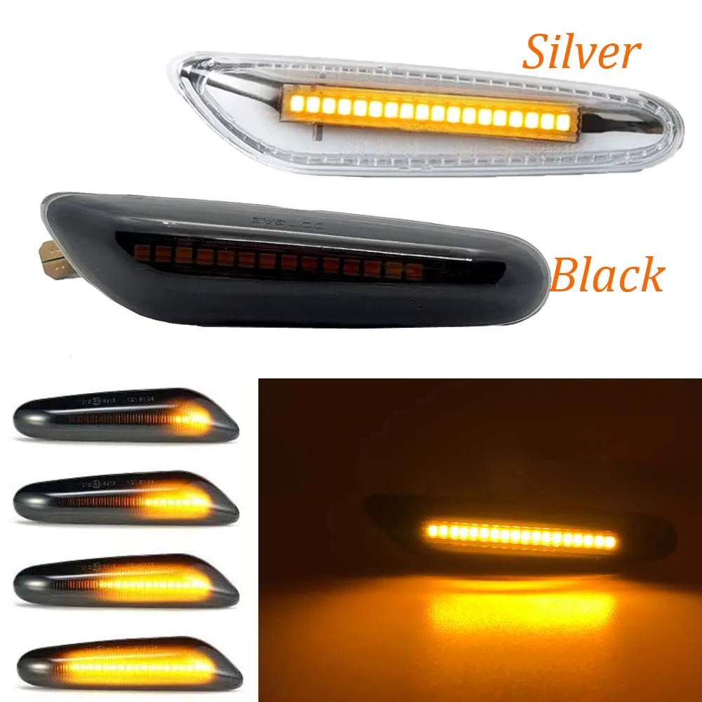 

2X LED Side Marker Mirror Indicator Lamp Dynamic Flowing Water Turn Signal Light For BMW E90 E91 E92 E93 E60 E87 E82 E61 E46