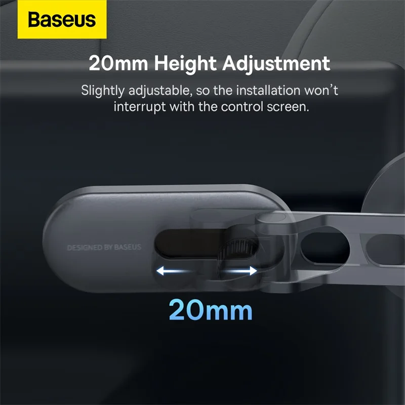 Baseus T-Space Series Folding Metal Car Mount Magnetic Phone Holder Frost Silver 3