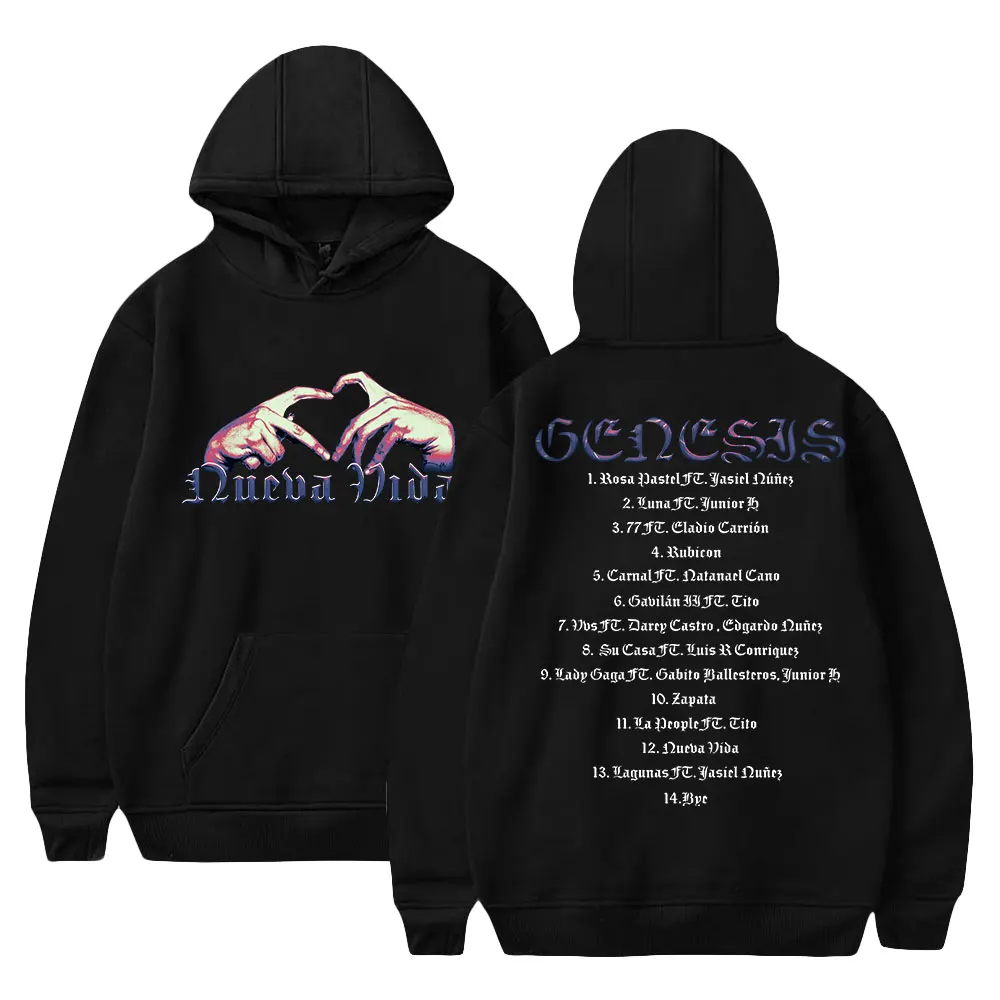 thumbnail image 1 of Peso Pluma sudaderas con capucha GÉNESIS NUEVA VIDA rapero Merch estampado Unisex moda divertida Casual estilo HipHop sudaderas, 1 of 4
