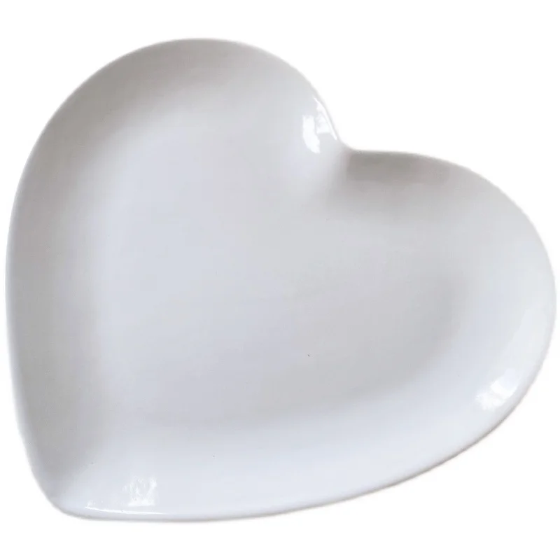 Cartoon Cute Heart Shaped Ceramic Plate Shaped Love Salad Plate Home Breakfast Bread Omelette Dishes Tableware Kitchen Utensils