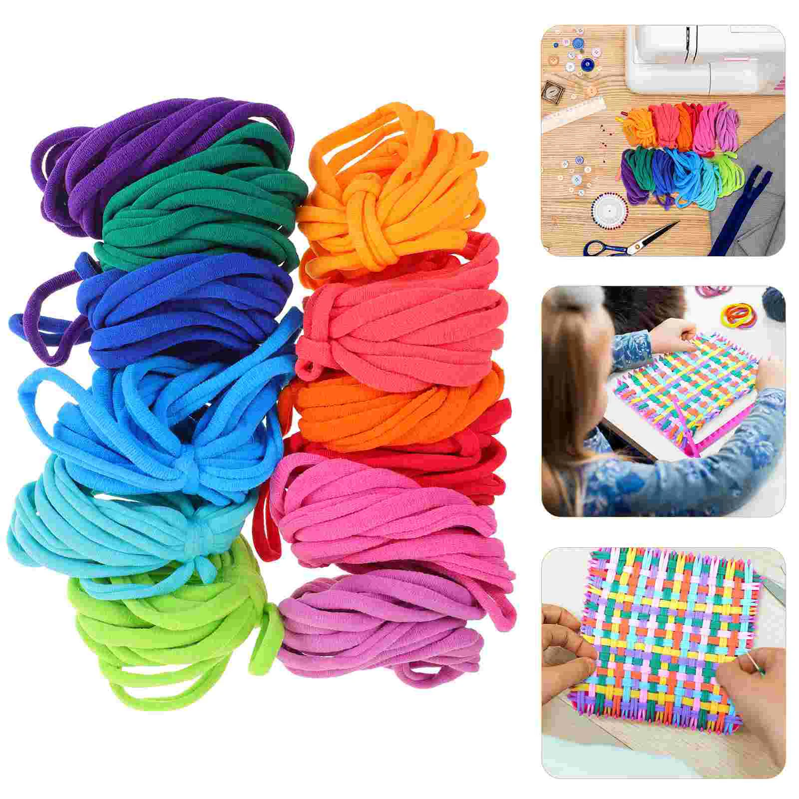 

192Pcs Loom Bands Potholder Weaving Refill Kids Loom Potholder Weaving Loom Multicolor Elastic Craft Refill Diy Crafts