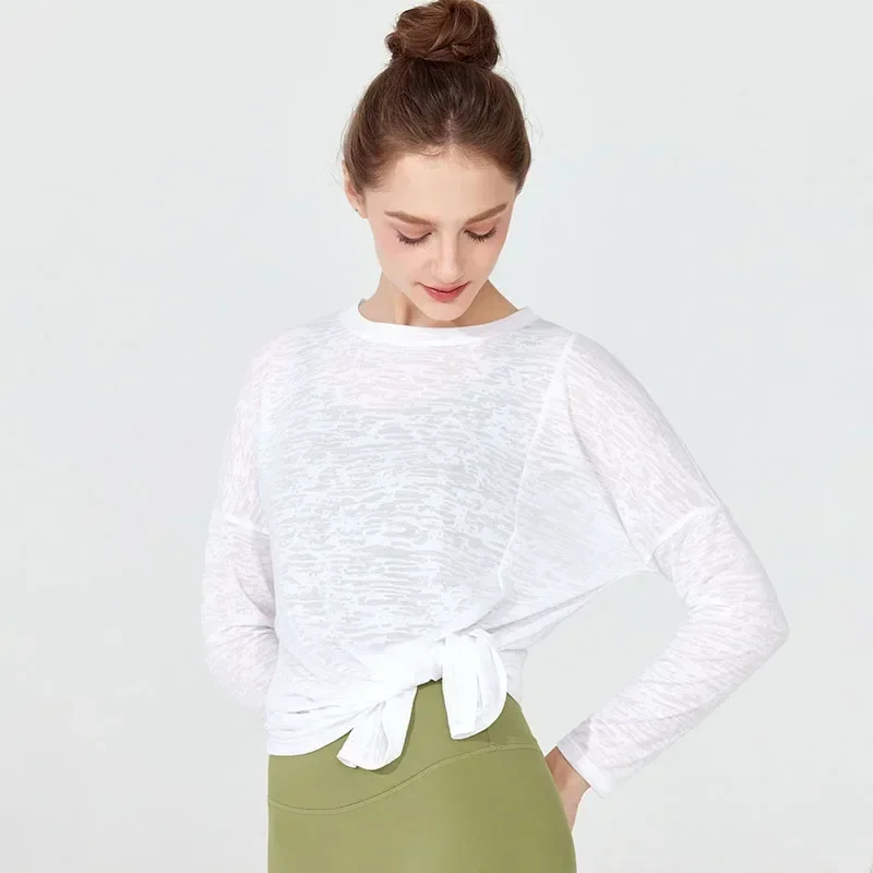 Loose Fit Long Sleeve Yoga Shirt Training and Exercise Athletic Tops Gym Women's Sportswear Chubby