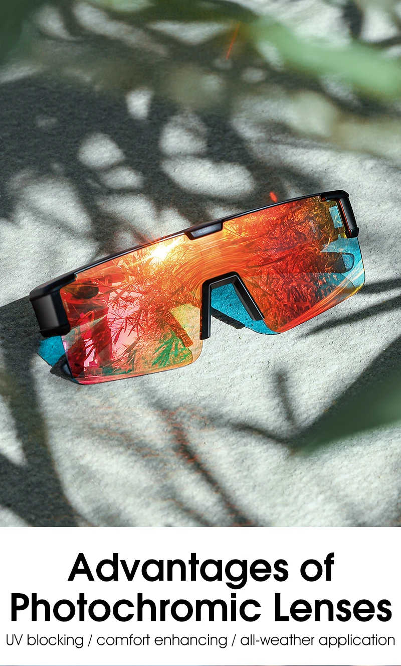 WEST BIKING Photochrome Sonnenbrille UV400 Blendschutz Überbrille für Kurzsichtige Radfahren Outdoor Fahren Leichte Sportbrille – Detail 10