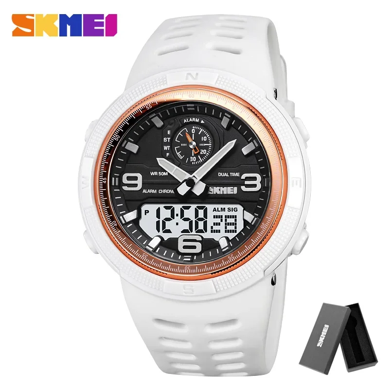 ตัวเลือกสินค้า นาฬิกาผู้ชาย SKMEI 1655 จอแสดงผลคู่ ฟังก์ชันครบ กันน้ำได้
