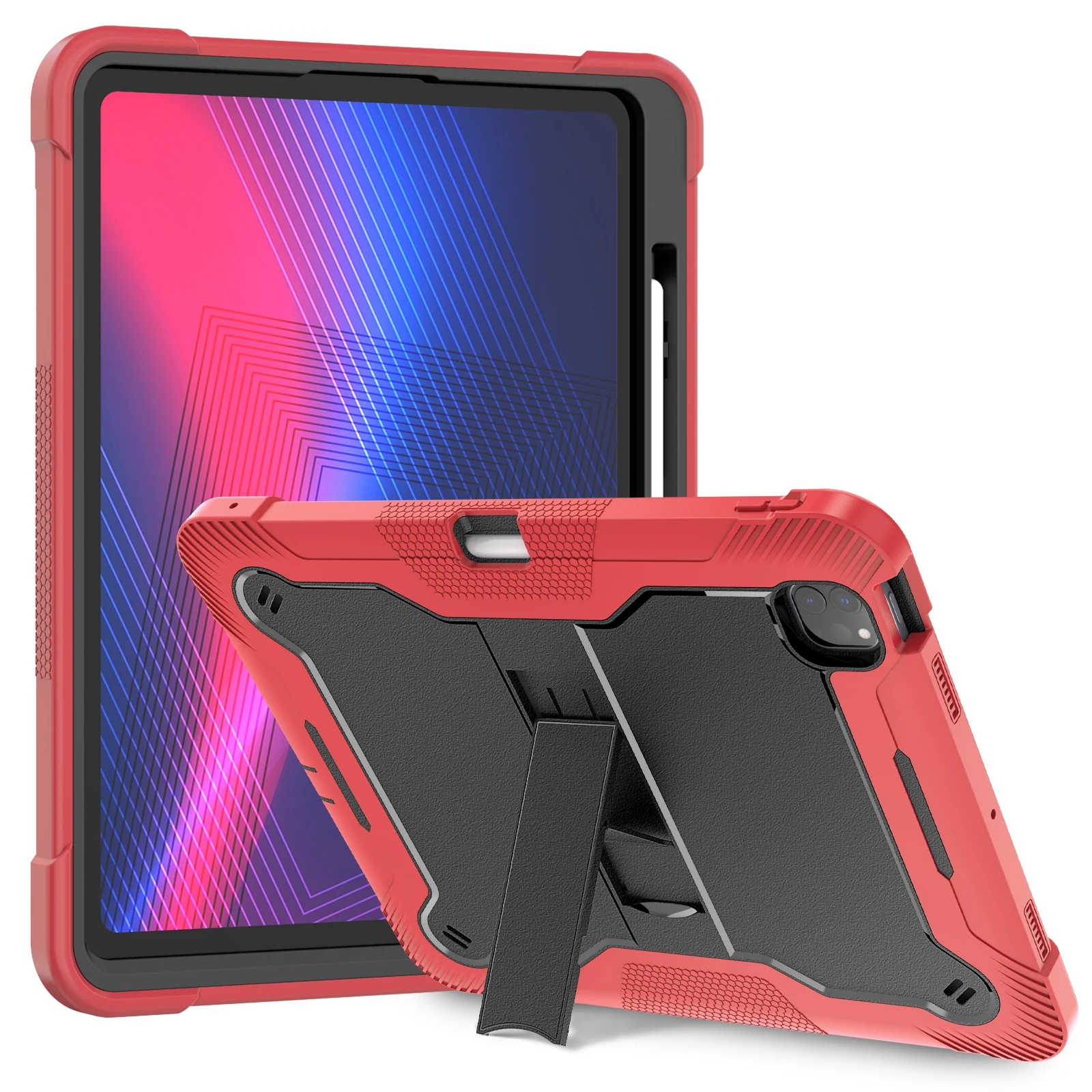 Premium Shockproof Tablet Case with Built-in Stand and Enhanced Lens Protection
