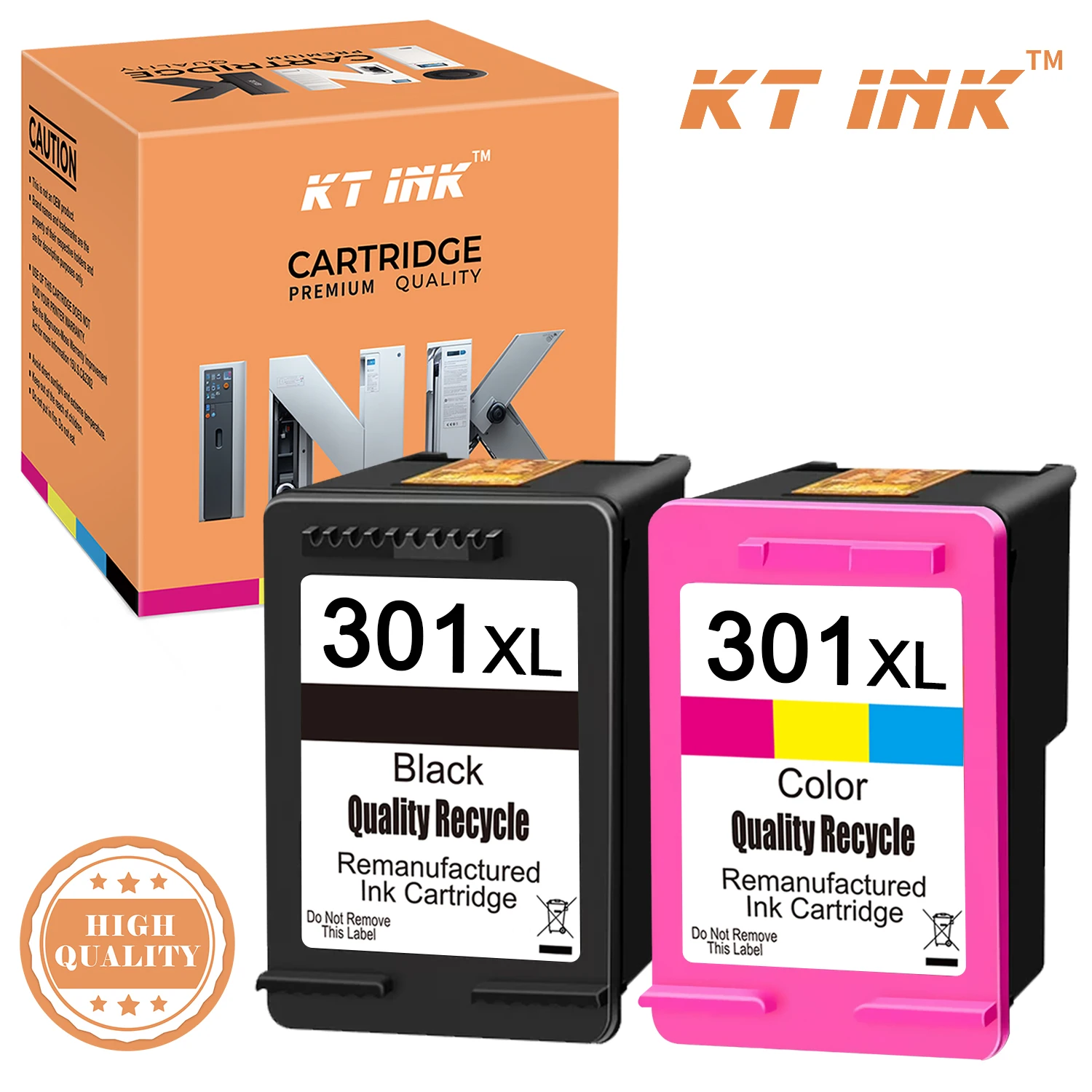 Lot De Cartouches D'encre Compatibles HP 301 XL - Pour Deskjet 2547, Envy, OfficeJet - Cyan, Magenta, Jaune, Noir