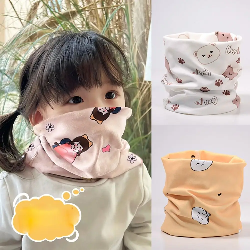 Boys Girls Snap Fastener Thermal Neck Warmer Bib Snood Cowl Tube Fleece Ski Snowing Scarf Children Kids Baby Winter Scarf
