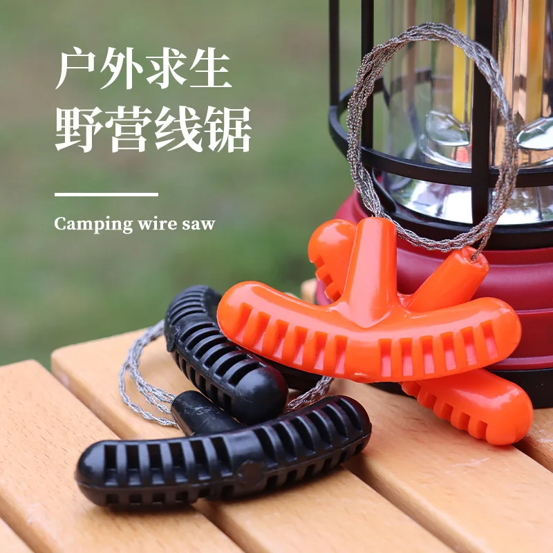 Hand Saw 70cm Portable Stainless Steel Wire Saw with Finger Handle Outdoor Camping Hiking Pocket Manual Cutting