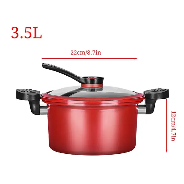 Multifunctional 3.5L Pressure Cooker Stew Pot Non-Stick Rice Cooker Micro Kitchenware Soup Meat Pot Induction Cooker Gas Stove 2