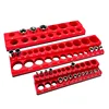 Red Magnetic Sockets Storage Rack 1/4In 3/8In 1/2In Plastic Socket Display Holder Kit Professional Metric British Tool Organizer 2