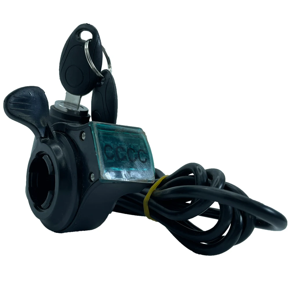 Electric Bicycle Thumb Throttle Voltmeter Digital Voltage Display Red Screen Lock Speed Control Electric E-Bike Turning Handle