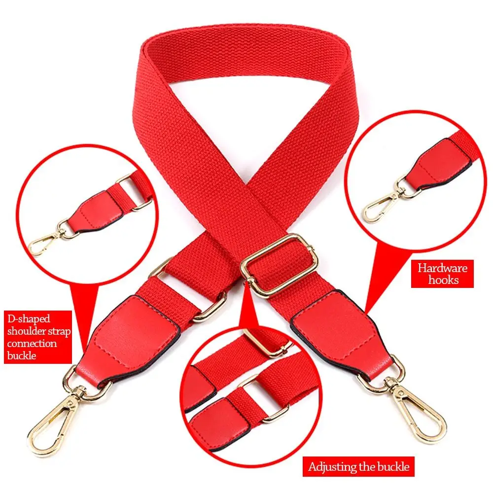 Women Wide Bag Strap Replacement Adjustable Handbag Belt Solid Color Canvas Shoulder Bag Strap