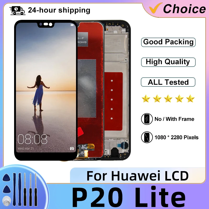 화웨이 P20 라이트용 IPS LCD 디스플레이 디지타이저 어셈블리, 화웨이 노바 3e LCD NE-TL00 ANE-LX1 LX2 TL00 ANY-LX2 LCD 교체 