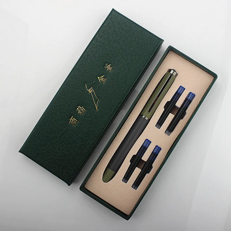 고급 금속 6052 만년필, EF 펜촉, 컨버터 포함, 비즈니스 쓰기 잉크 펜, 문구류 학교 사무용품