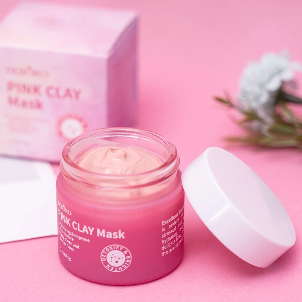 Whitening and Moisturizing Pink Clay Mask Water Wash Mineral Mud Mask  For Face Women  Skin Care  Beauty Skin care products clay paky bee eye 7x10w rgbw 4in1 led moving head light plus zoom plus wash beam effect nightclub dj party wedding stage light