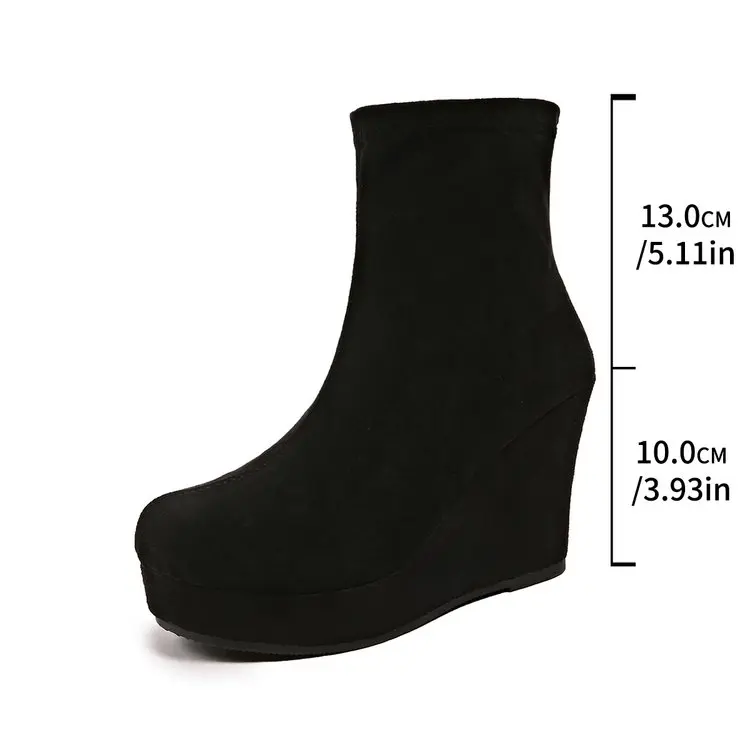 Damen Stiefeletten Mit Plateau Und Keilabsatz Für Mehr Höhe_voghion.com