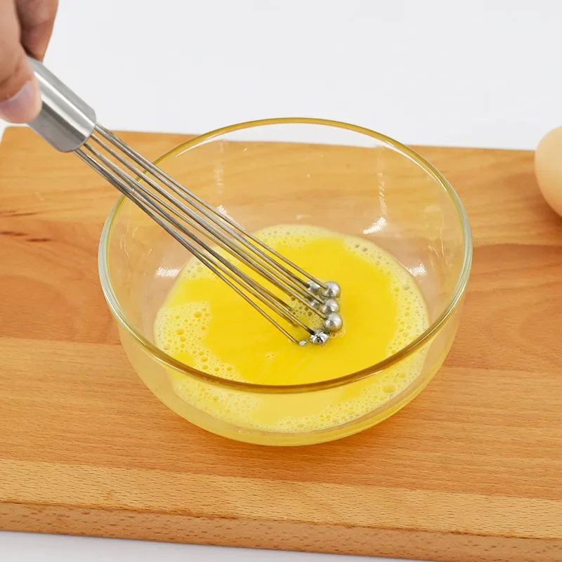 Ball Whisk Stainless Steel Wire Egg Whisk Kitchen Cooking Blending Whisking Beating Egg Mixer Baking Tool 1pcs