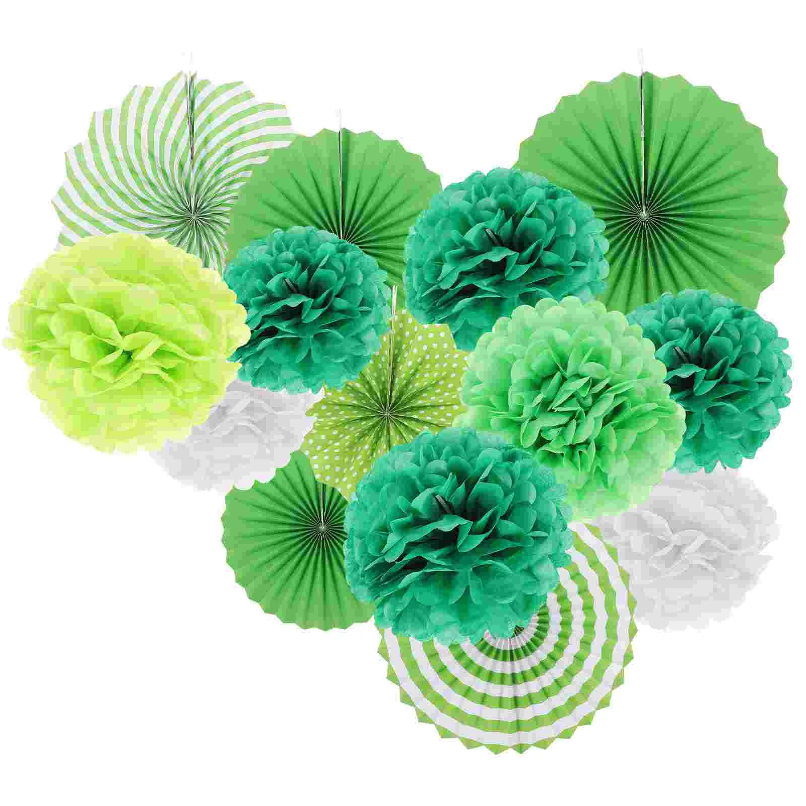 

14 Pcs Tissue Paper Flower Fan Ball Baby Wedding Decorations Japanese Hanging Classroom Ceiling