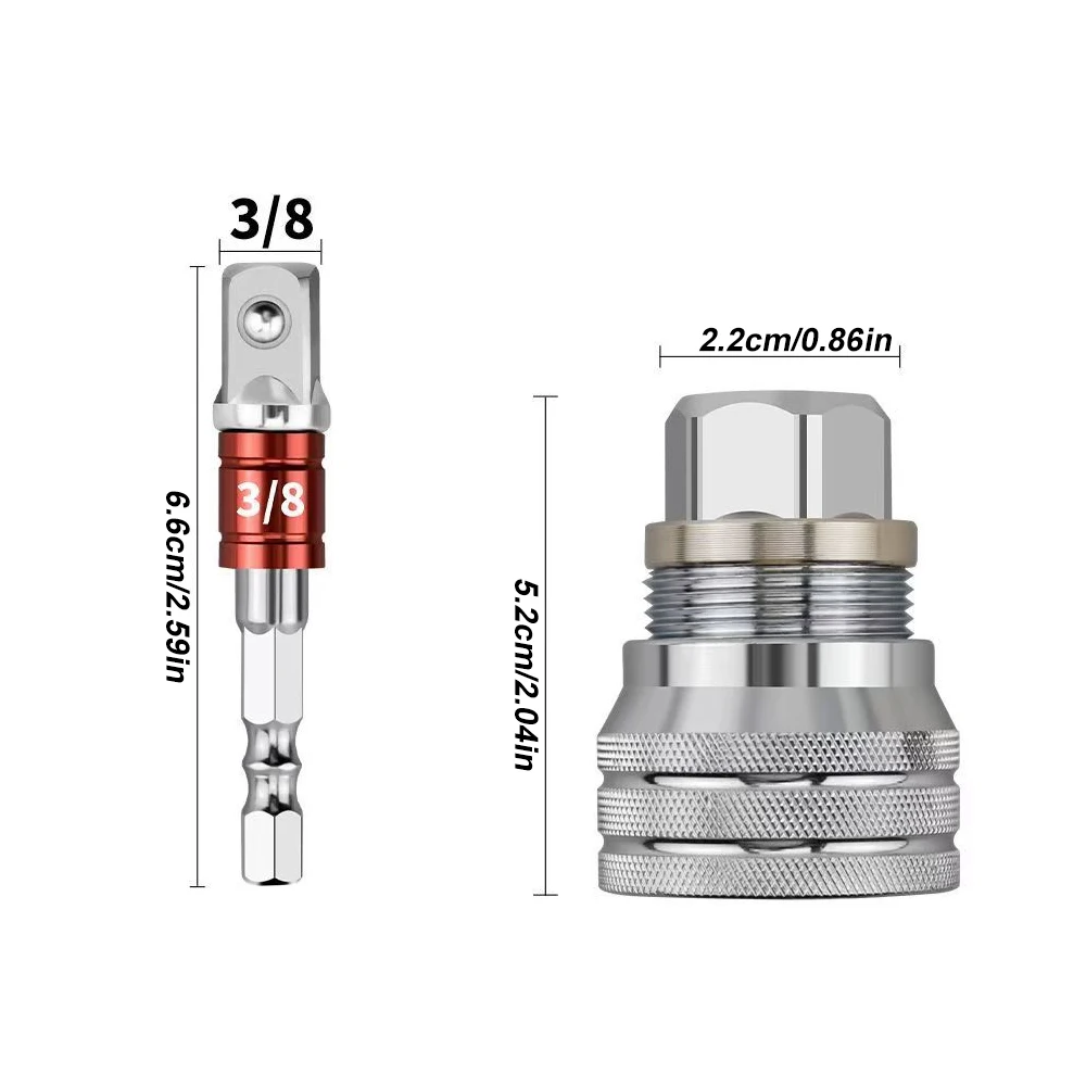 Universal Swivel Socket Adapter Set with Flexible Joint Connector and Drill Bit Extension Bar