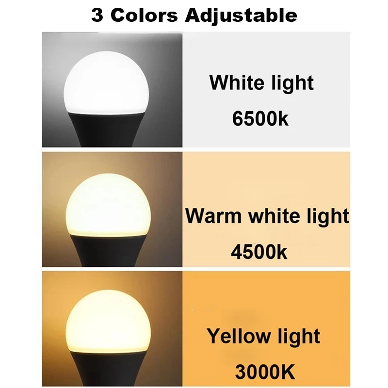 DC5V Led Camping Light 5W Usb Emergency Bulb 3-color Dimmable Hanging Tent Light Barbecue Fishing Repair Outdoor Equipment