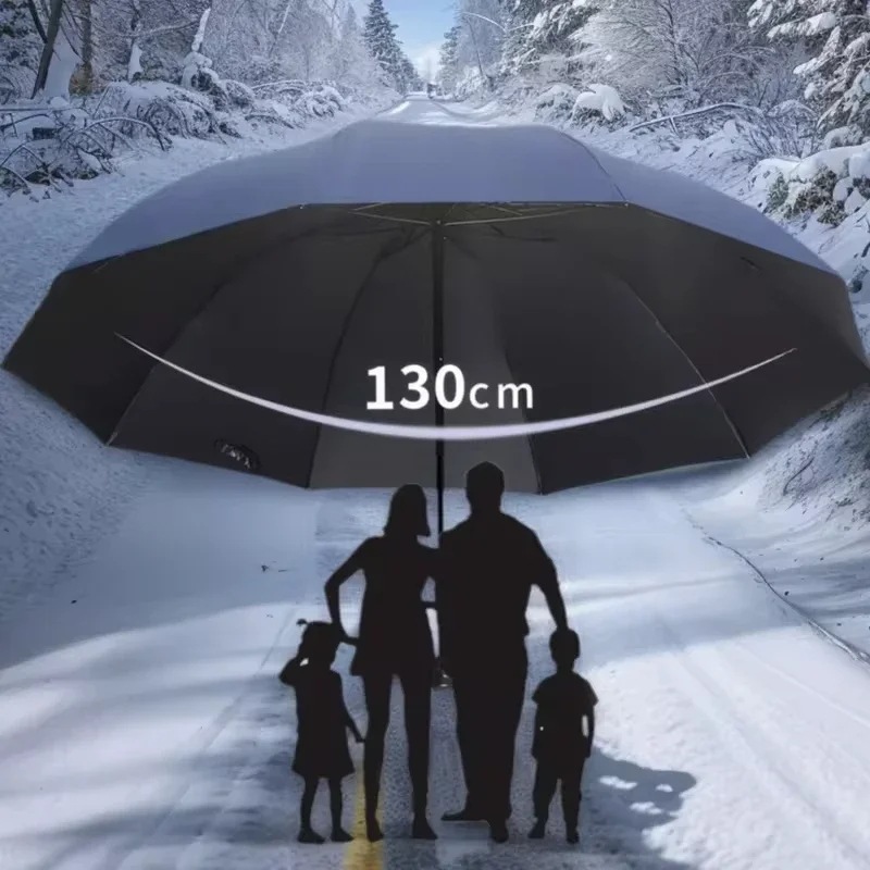 Windproof Extra-Large Folding Umbrella Heavy-Duty Reinforced Compact Unisex Umbrella for Business & Home