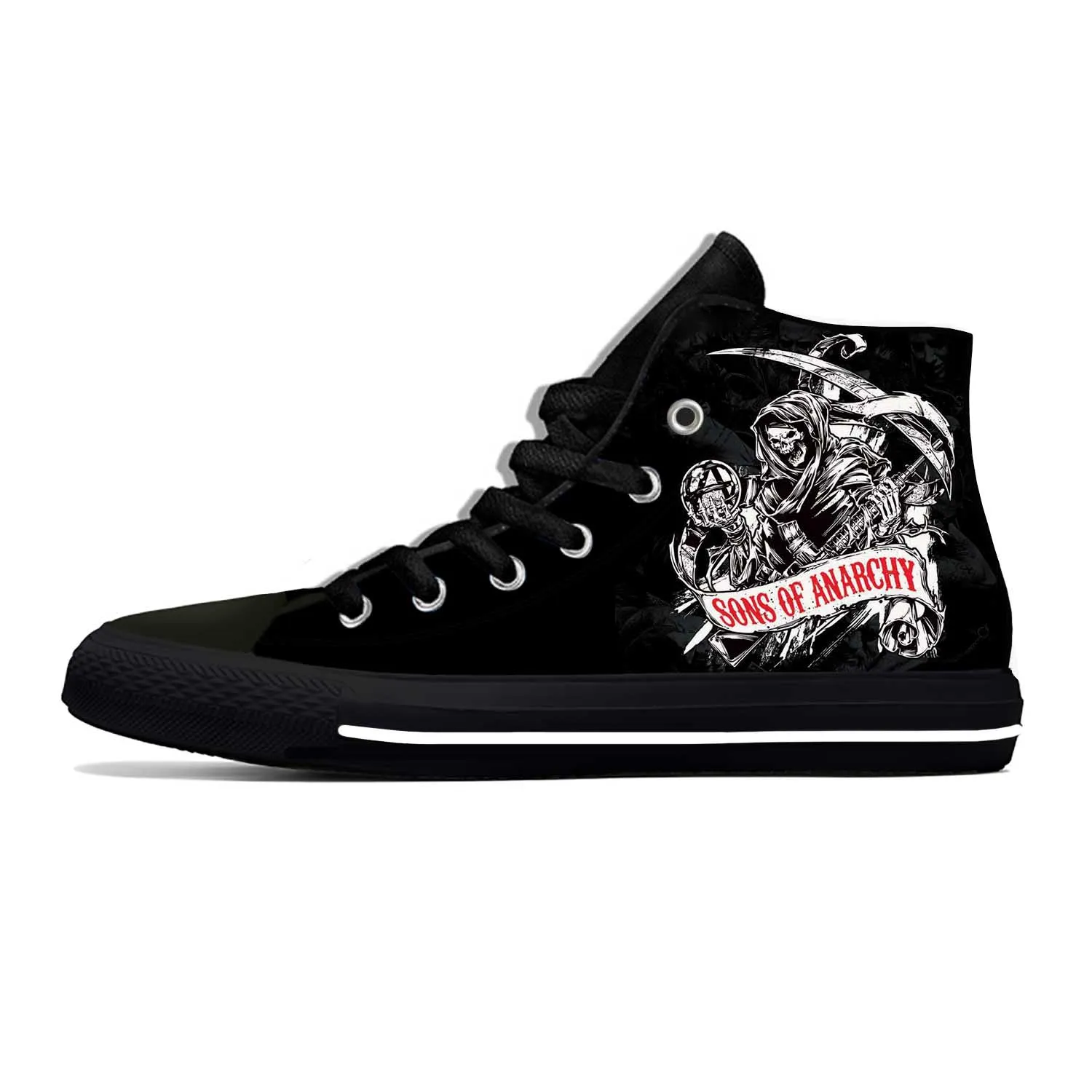 

Summer Hot Sons of Anarchy SAMCRO SOA Cool Funny Casual Shoes High Top Lightweight Board Shoes Breathable Men Women Sneakers