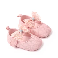 Baby Soft Cotton Shoes Beautiful Lace Bowknot Mary Jane 6 to 12 Month Baby Girl Prewalking Shoes High Quality Soft and Anti-slip 4
