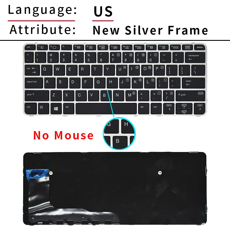 Touche De Clavier AZERTY FR De Rechange Pour HP EliteBook 725/820/828 G3 Et G4 - Occasion Avec Mécanisme