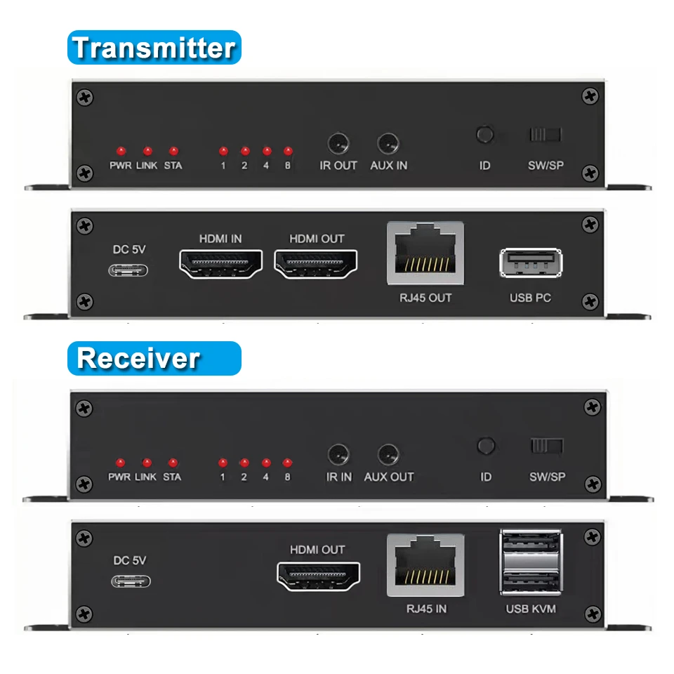 4K 200M HDMI KVM Extender over IP RJ45 Ethernet Cat6e/6 cable HDMI USB Extender