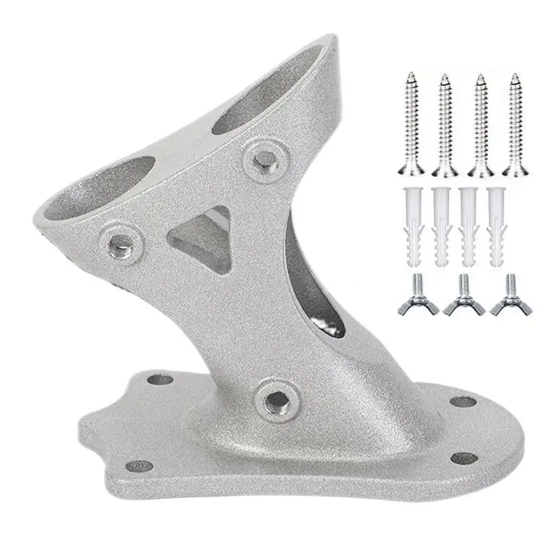Flag Pole Holder For Outside House Heavy Duty Holder Double-Hole Flag Pole Base Metal Base Stand Heavy Duty Wall Mount For
