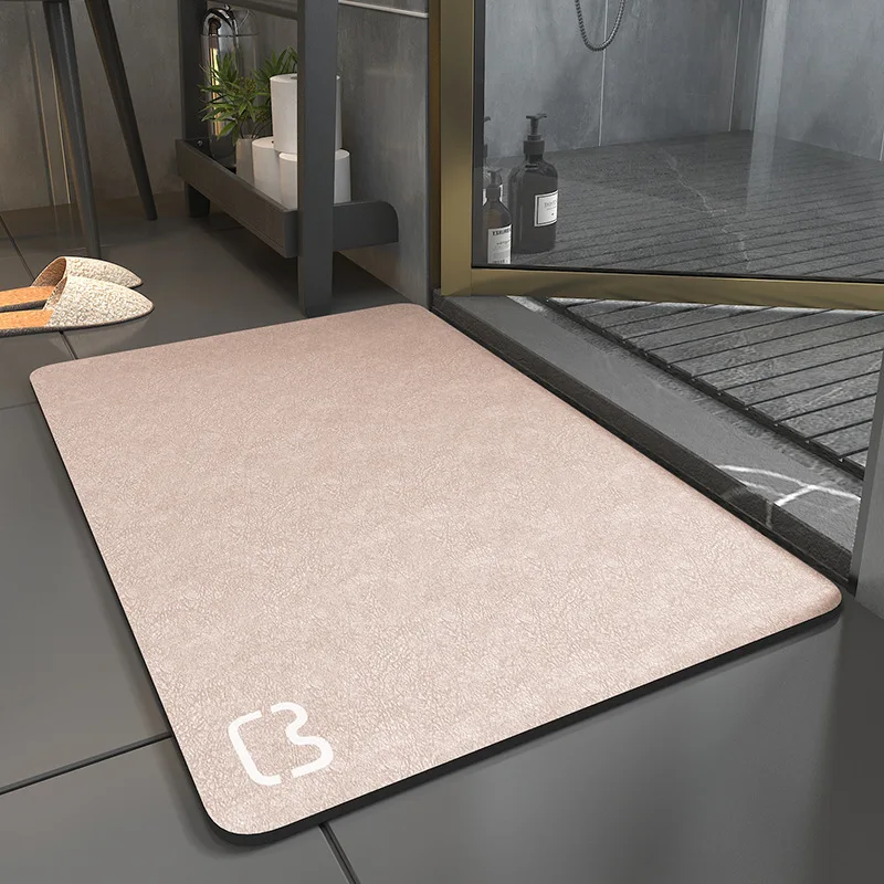 thumbnail image 1 of Alfombrilla de baño rectangular sólida, alfombra de baño absorbente de diatomita, alfombra de baño antideslizante, de secado rápido, para ducha, bañera, felpudo, 1 of 5