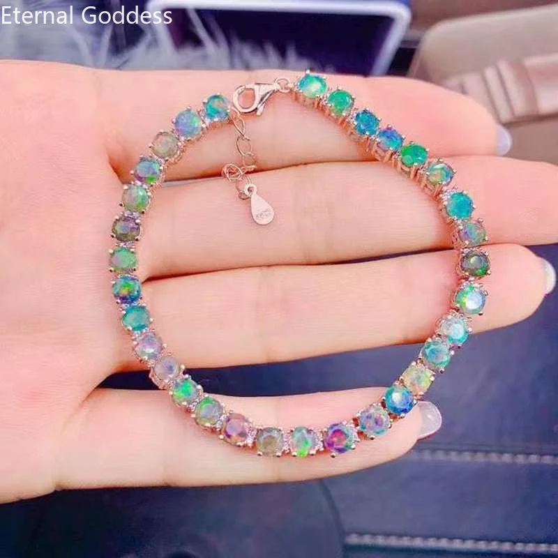 Buy Natural Ethiopian Fire Opal Bracelet, 925 Sterling Silver, Opal Jewelry,  Opal Tennis Bracelet, October Birthstone, Gift for Her, Bridal Gift Online  in India - Etsy