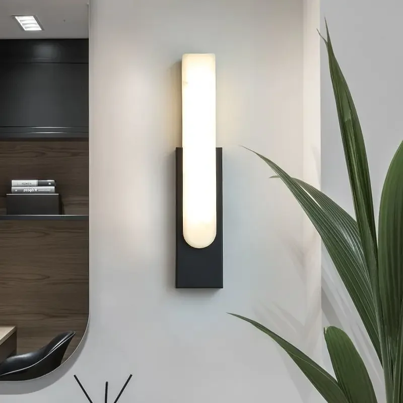 Modern Minimalist Home Decor Wall Lamp for Living Room Bedroom Bedside Hallway Aisle Luxury Imitation Marble LED Lights Fixtures 3